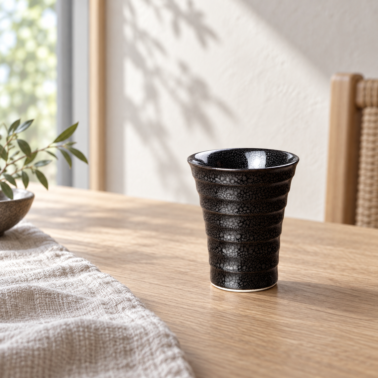 Shochu cup in a quiet room