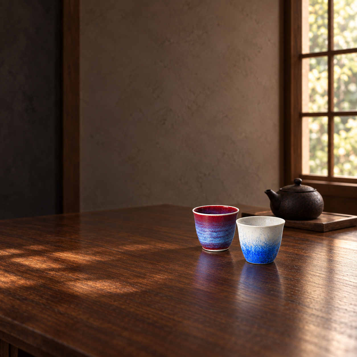 Fuji cup pair in a quiet room