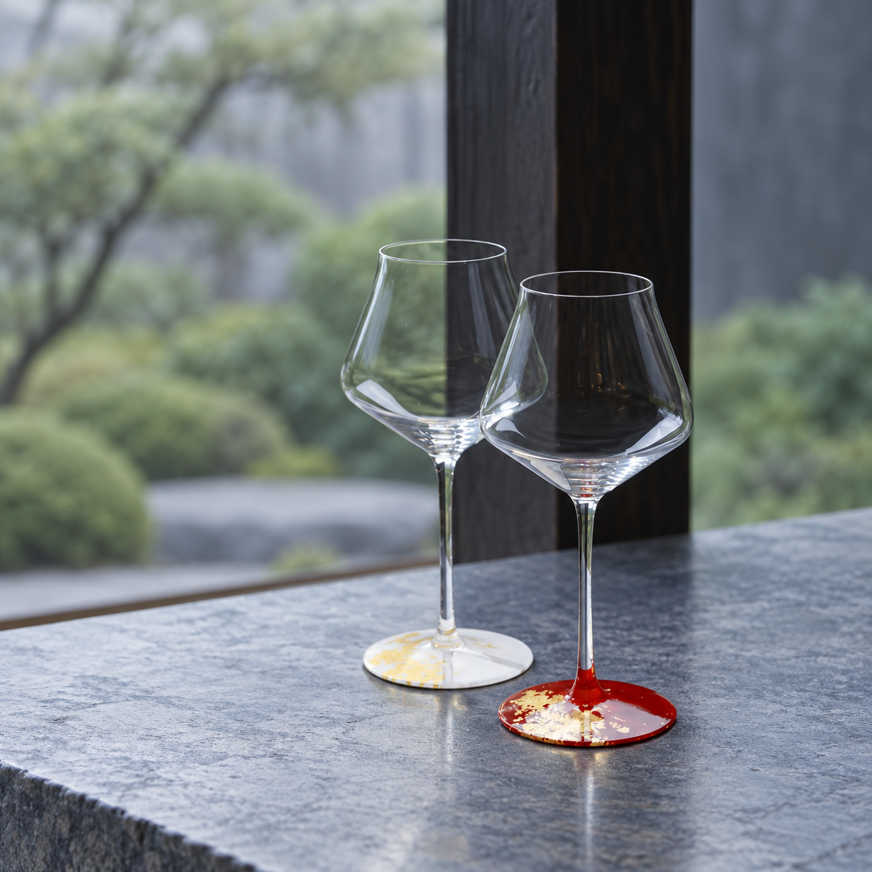 Kishu lacquer wine glasses
